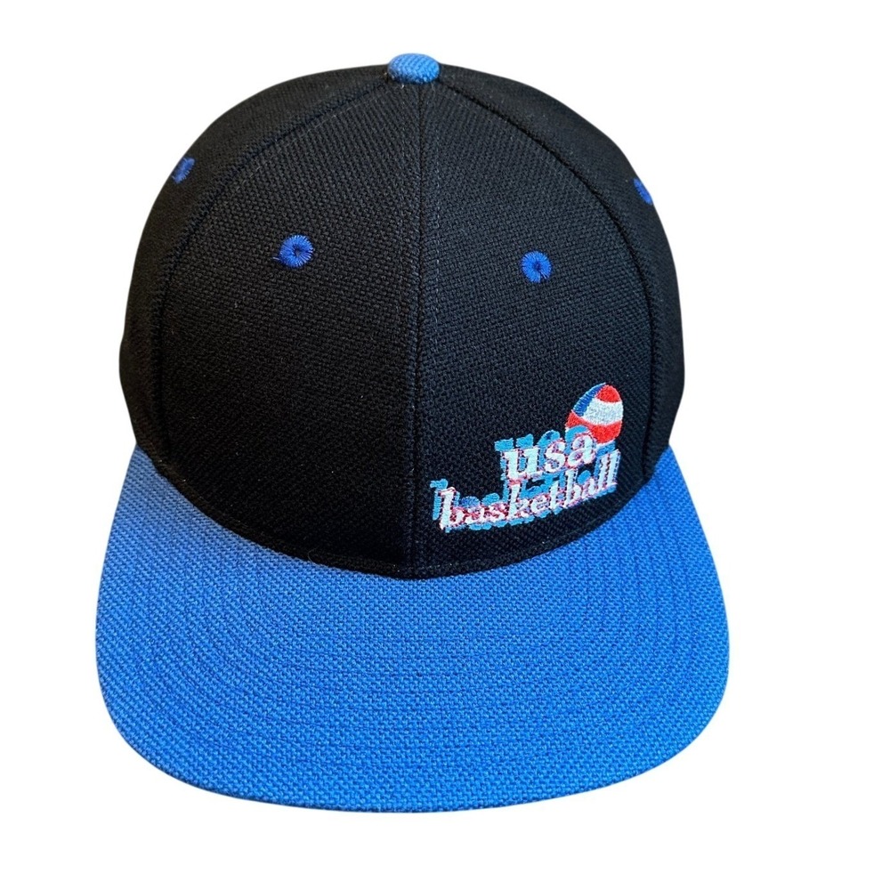 USA Basketball Logo Athletic Snapback Hat Made in Taiwan 90s VTG